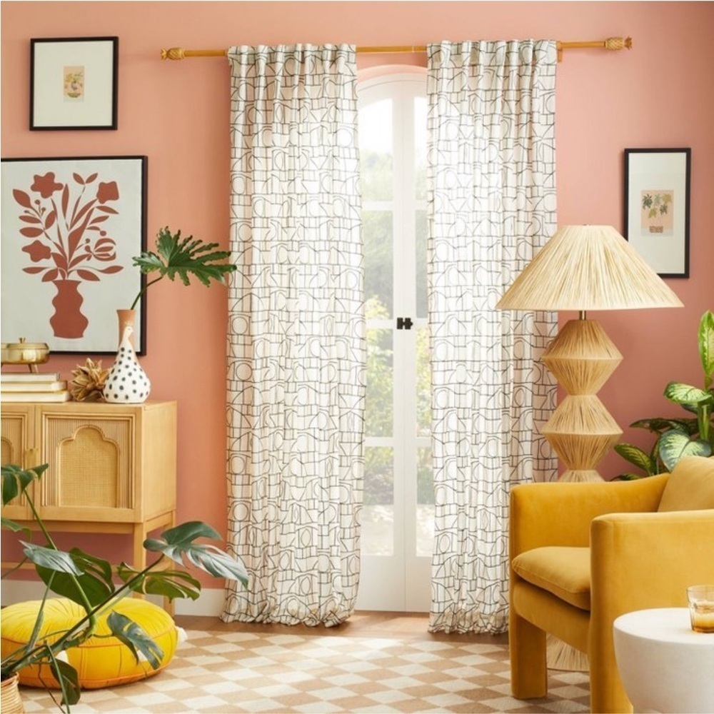 2! 54"x63" Light Filtering Embroidery Bridges Window Curtain Panel-‎ Opalhouse